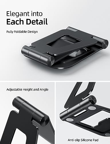 Nulaxy 5.3 x 3.4 x 5.4 inches A5 Aluminum Dual Foldable Tablet Stand