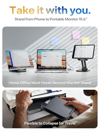LISEN 2E56 Adjustable Tablet Stand Black Plastic Ergonomic Tabletop Holder