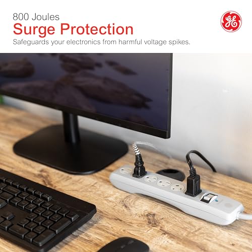 GE 6 Outlets 25 Ft Surge Protector Power Strip 800 Joules Type B Model DFTQ-R197