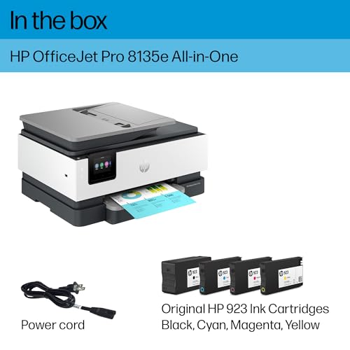 HP OfficeJet Pro 8135e All-in-One Printer, Color, 4800 x 1200 DPI, Automatic Duplex, Wireless