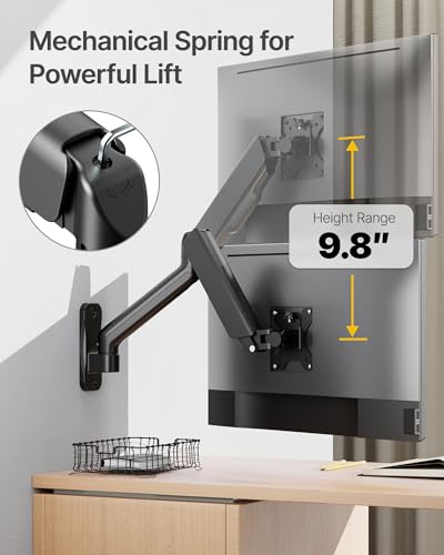 monTEK Single Monitor Wall Mount MA1002WBK 17-32 inches Black Aluminum