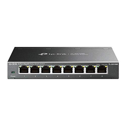 TP-Link 8 Port Gigabit Switch TL-SG108E | 1000 Watts | 9V DC | RJ45 Interface | Up to 40°C | 3 Layers | Black Metal