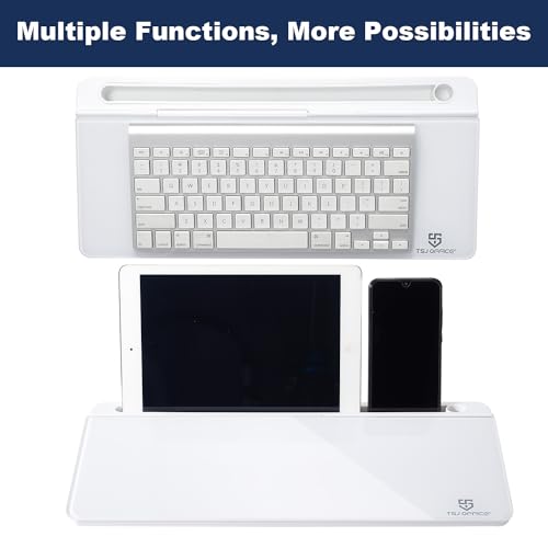 TSJ OFFICE 15.8" x 7.1" TSJWB1806W Frameless Glass Desktop Whiteboard