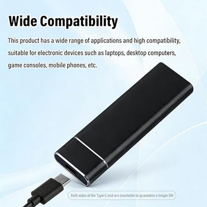 Portable Solid State Drive 10TB USB 3.1/Type-C External Storage Black