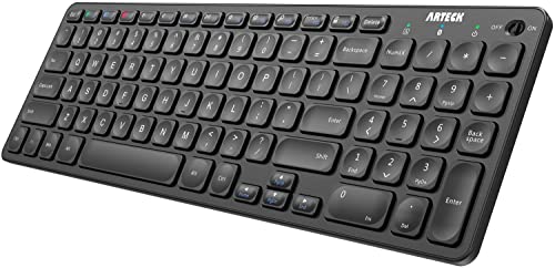Arteck 14.3" HB305-2 Bluetooth Multi-Device Wireless Keyboard QWERTY Black
