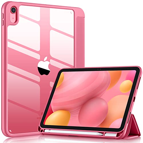 Wenlaty iPad Compatible Case A16 11 Inch 2025 A3354/A3355/A3356, iPad 10th Gen 10.9 Inch 2022 A2696/A2757/A2777, Clear Hybrid Case, Solid Watermelon Pink
