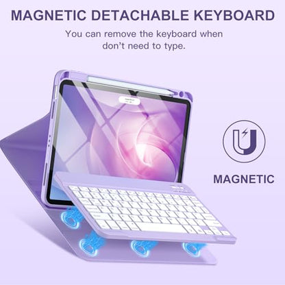 Harvopu iPad Air 11-inch Keyboard Case Model: A3459/A3460/A3463/A2902/A2903/A2904/A3266/A3267/A3270/A2588/A2589/A2591/A2316/A2324/A2325/A2072 Bluetooth Refillable Case