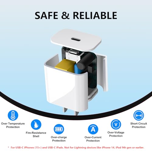 GKW 20W USB-C Charger Block with 10ft USB-C Cable 2-Pack GS-W20A0938