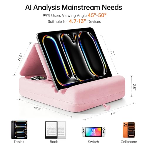 TpeeTeek Tablet Pillow Stand 4-13 Inches Compatible Devices Foldable Storage