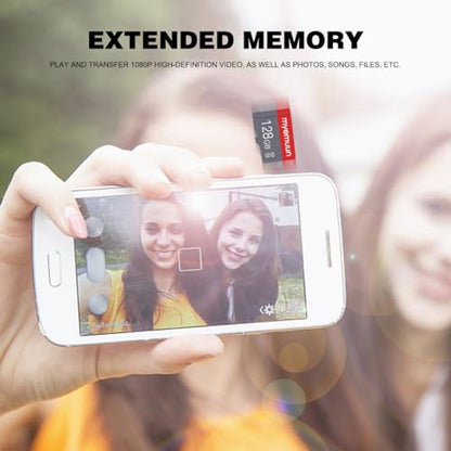 myemuun 128GB Micro Memory Card Class 10 MicroSDXC Red