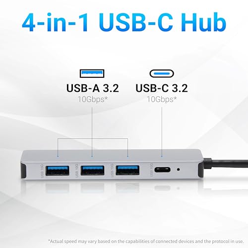 Amazon Basics USB Hub Dock with 5 Ports, USB 3.2/3.1, Supports 10 Gbps, Silver, Black