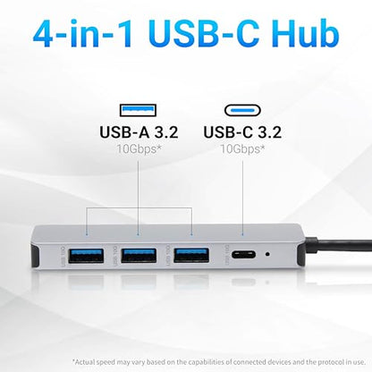 Amazon Basics USB Hub Dock with 5 Ports, USB 3.2/3.1, Supports 10 Gbps, Silver, Black