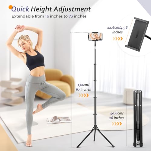 Aureday 67 Inch 67iPadStand Adjustable Tripod Stand for Tablets and Smartphones