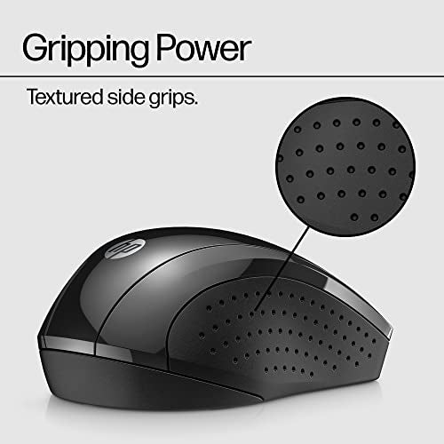 HP X3000 G3 Wireless Mouse - Black, 2.4GHz USB Receiver, 1600 DPI, 15-Month Battery Life
