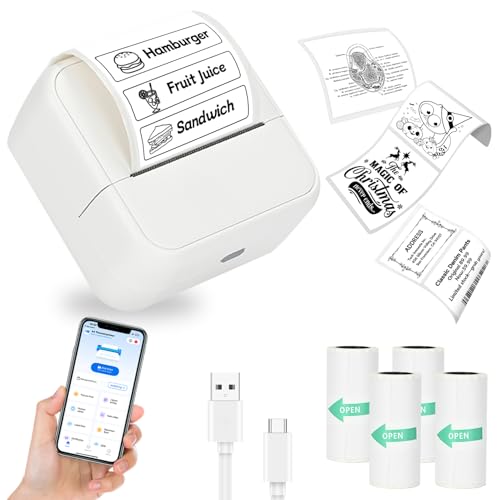 NHOWIN 3.15" x 3.15" S1 203 DPI Thermal Portable Sticker Printer