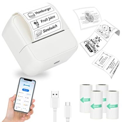 NHOWIN 3.15" x 3.15" S1 203 DPI Thermal Portable Sticker Printer