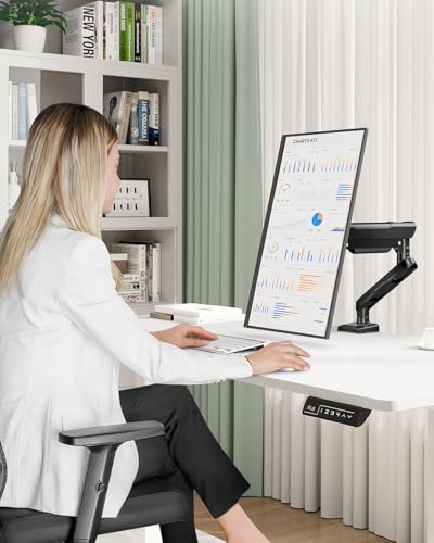MOUNT PRO 13-32 inch Freelift Pro Black Tabletop Mount Monitor Arm Full Motion 45 Degree Tilt Adjustable Swivel