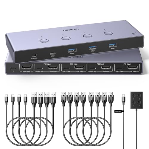 UGREEN 55397 8K 60Hz KVM Switch 4 Computers 4 USB Ports