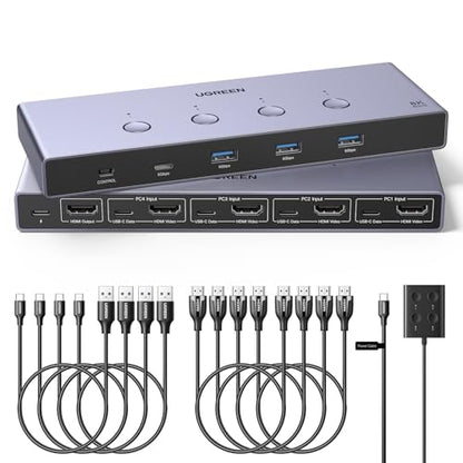 UGREEN 55397 8K 60Hz KVM Switch 4 Computers 4 USB Ports