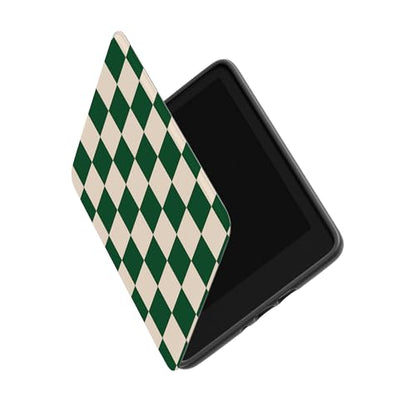 Casely 7" Kindle Case Compatible with Kindle Colorsoft & Paperwhite (12th Gen 2024) - Green Checkerboard