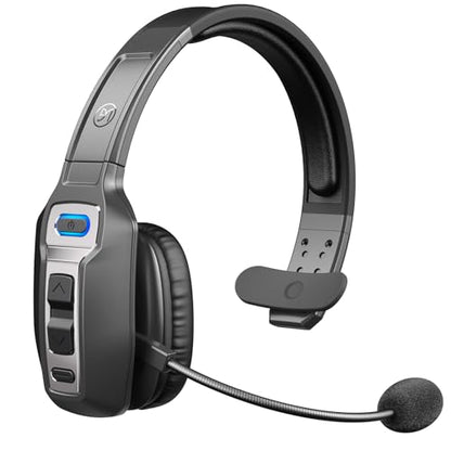 BRAMMAR BM202 Black Trucker Bluetooth Headset Wireless, Bluetooth Version 5.2, Dynamic Driver, 15m Range, 65 Hours Battery Life