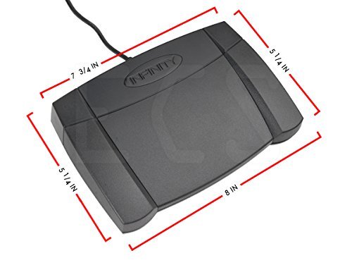 Executive Communication Systems 1.9 x 8 x 7.6 inches 187630 Foot Switch USB Controller 3-Way Circuit Surface Mount