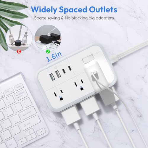 NTONPOWER 15ft Power Strip OSC-5A4U 240V 10 Outlets 4 USB Ports