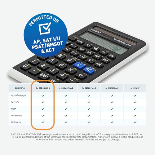Casio 5" fx-260 SOLARII Scientific Calculator | LCD Display | Compact | Made for Educational Use
