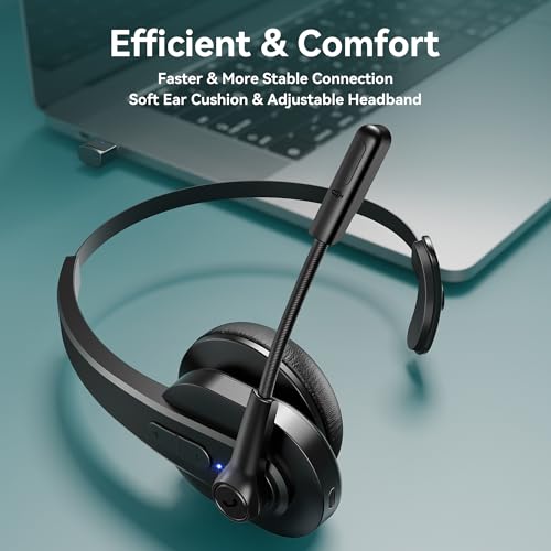 Sarevile M99+ Bluetooth Wireless Headset with USB Dongle 50 Hours Battery Life Noise Cancelling Microphone