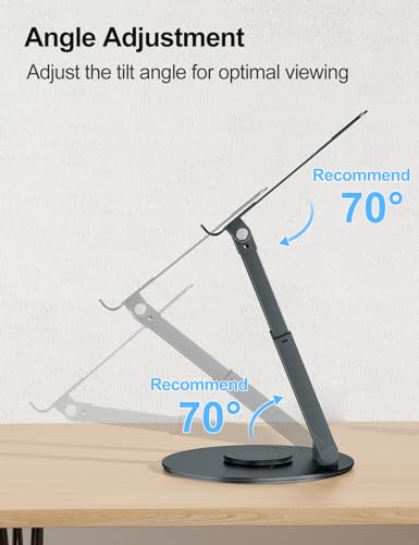 Tounee 1 Count LS07 EXPRO Sit to Stand Adjustable Laptop Stand with 360 Degree Rotation - Gray