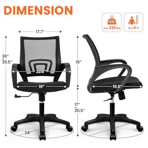 NEO CHAIR 24 x 22.8 x 39.5 in CPS-01 Ergonomic Office Chair Mesh Black