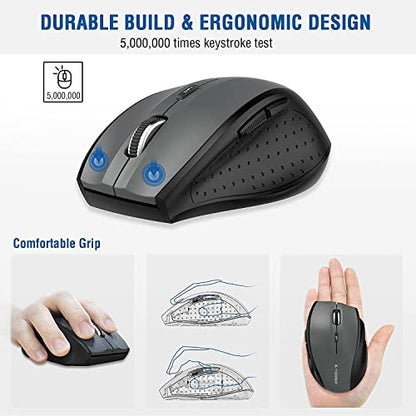 E-YOOSO Wireless Mouse Right-Handed Model E-1010 USB Connectivity, 18 Months Battery Life, 4800 DPI, 6 Buttons