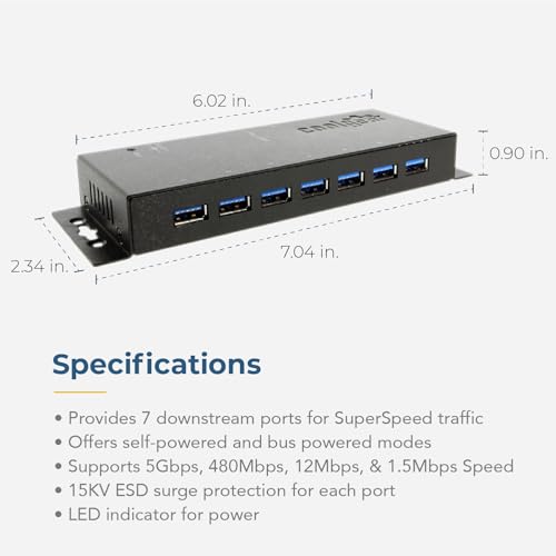 Coolgear 7-Port USB 3.0 Hub CG-7U3DS