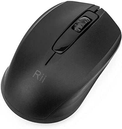 Rii Wireless Optical Mouse RM100 1000 DPI Battery Powered USB RF Connectivity Black