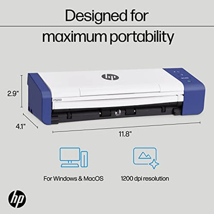 HP Compact Desktop Duplex USB Mobile Document & Photo Scanner HPPS200 1200 dpi