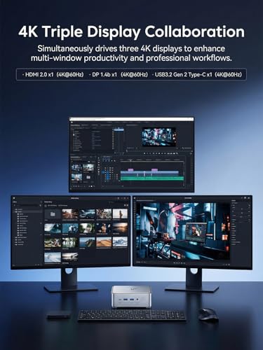 KAMRUI Mini PC K1 3840 x 2160 DisplayPort HDMI Connectivity Business