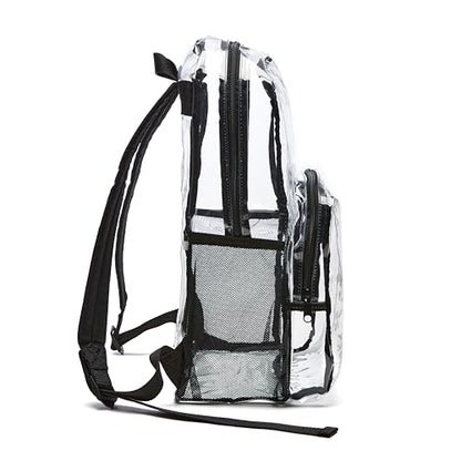 Amazon Basics 17" x 7" x 13" School Backpack, Clear, Daypack Design, Sports Theme