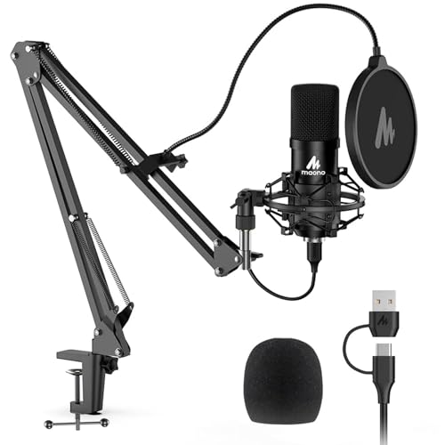MAONO AU-A04 USB Microphone 192kHz/24Bit, Cardioid, Large Diaphragm, Plug and Play, Compatible with PC and Laptop