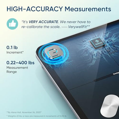 Etekcity Digital Bathroom Scale ESF-551 High Precision Floor Scale 400lb Capacity LED Display Tempered Glass