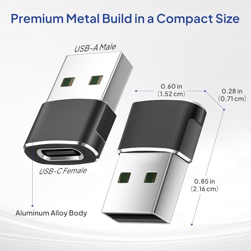 Elebase USB-C Female to Type A Male Adapter (4-Pack)