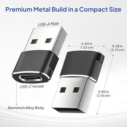 Elebase USB-C Female to Type A Male Adapter (4-Pack)