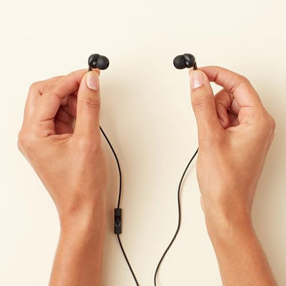Amazon Basics 3.5mm Jack Wired Earbuds with Built-In Microphone Model 17E13BK