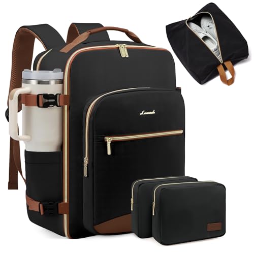 LOVEVOOK 40L Black-brown Laptop Backpack LK2141-18M