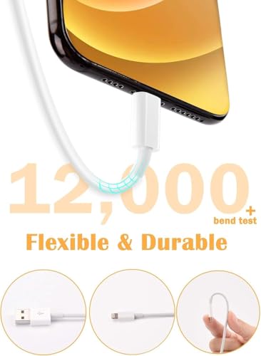 Susnwere 4 Pack Lightning Charging Cables 6ft MFi Certified compatible with iPhone and iPad