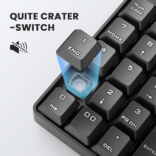 TechGarden Wired Numeric Keypad USB Compatible 19 Keys Ergonomic Plastic Office Black