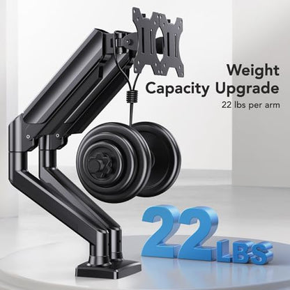 HUANUO 32 Inch Dual Monitor Arm HNDS18 Mount Adjustable Height Tilt Swivel VESA 75mm 100mm