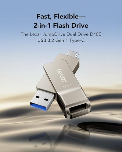 Lexar 128GB Dual USB 3.2 Gen 1 D40E Flash Drive