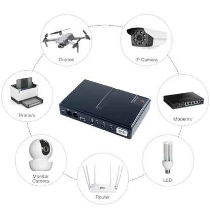 Hosyond Mini DC UPS Battery Backup Uninterruptible Power Supply 18W 5V/9V/12V/15V/24V
