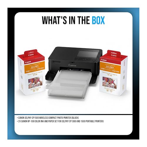 Canon CP1500 4.1 x 9.5 inches Dye Sublimation Photo Printer Color 300 x 300 dpi