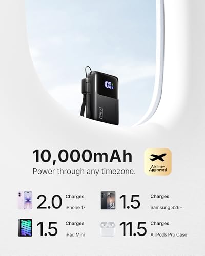 INIU 10000mAh Portable Charger P50 USB Type C & A Fast Charging
